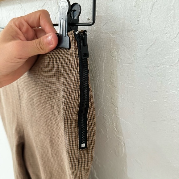 Everlane Side Zip Button Closure Pull On Stretch Coco Plaid Ankle Crop Pant 00 - Picture 8 of 15